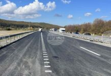 Започва полагане на маркировка в платното за София в ремонтирания участък от магистрала „Тракия“ в област Пазарджик