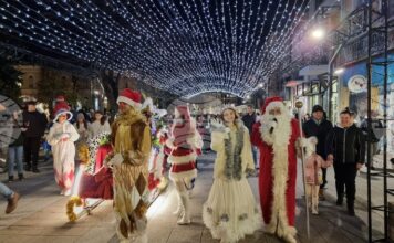 Във Враца запалиха светлините на коледната елха с празнично шествие и програма