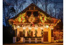 Емблематичната трамвайна спирка „Вишнева“ в София грейна с коледна украса