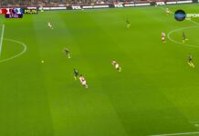 Браян Мбемо изравни след груба грешка в защитата на Арсенал